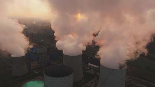 烟雾，污染，烟囱，工业区