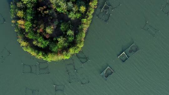 航拍江苏宿迁骆马湖公园风景