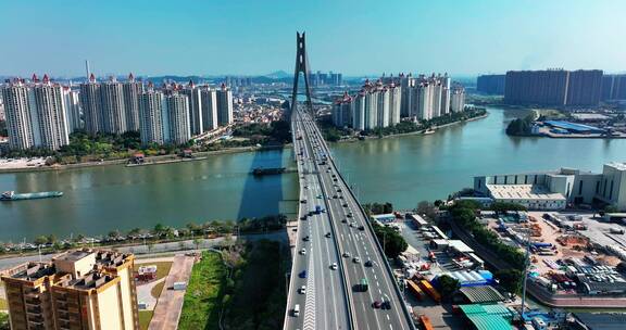 广州东沙大桥车流交通2022年最新