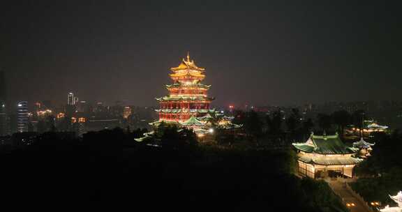 重庆鸿恩寺夜景航拍重庆夜景城市风光风景