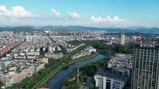 航拍江西萍乡城市天际线萍乡大景