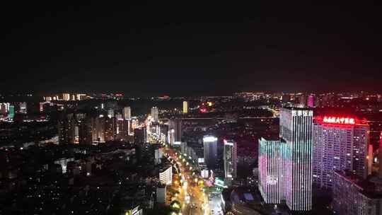 航拍四川泸州夜景泸州蜀泸大道夜景