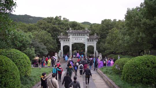 浙江普陀山法雨寺禅院建筑4K视频