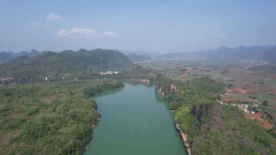 合集航拍广西崇左旅游景区山水风光