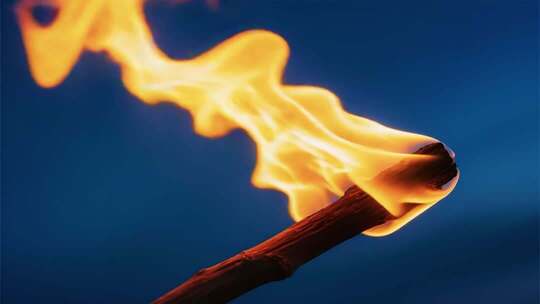 燃烧的火把特写