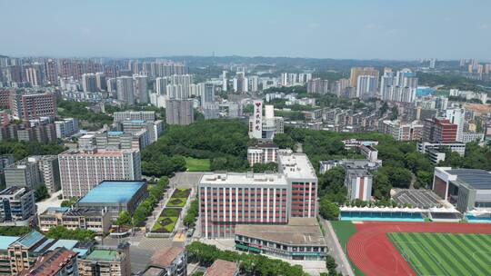 航拍湖北宜昌三峡职院