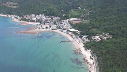 4K航拍深圳大鹏海岸线碧海蓝天