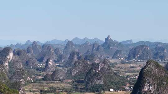 广西桂林阳朔山水桂林喀斯特地貌航拍