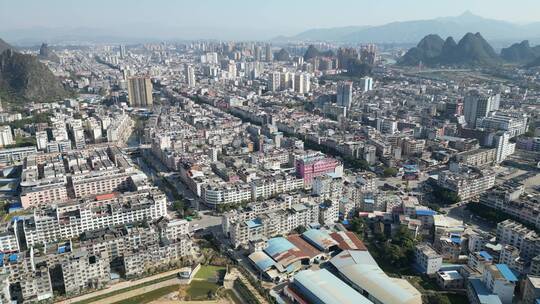 广西贺州八步区城市建筑航拍