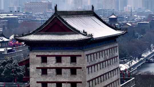 西安永宁门 灯会 雪景