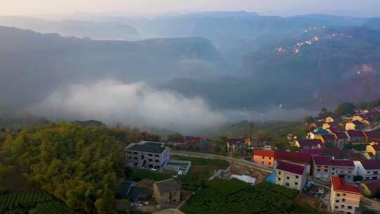 浙江新昌十九峰下岩贝航拍风光