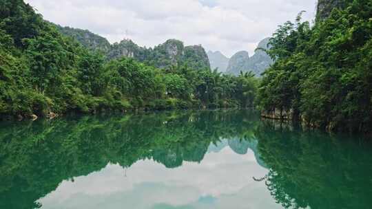 青山绿水江河流域美丽风景视频素材模板下载