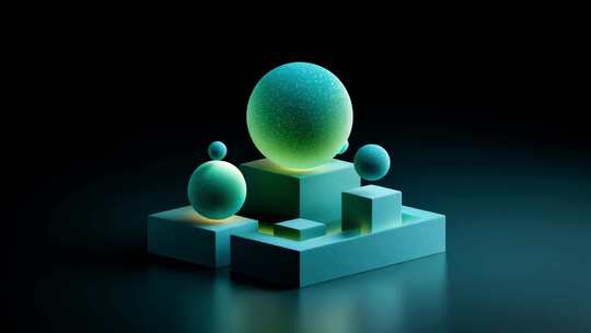 未来科技感几何体动态展示