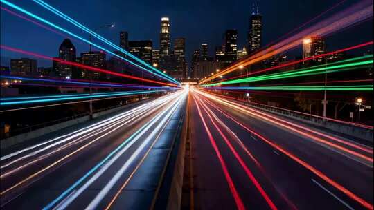 时间设计城市车流人流延时快切光影穿梭眼睛