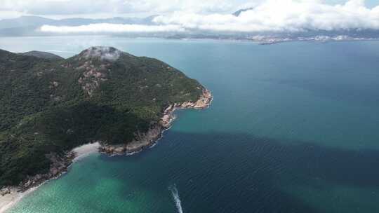 4K航拍深圳大鹏海岸线碧海蓝天