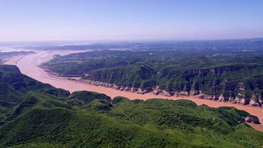 河南济源黄河三峡夏日航拍4k