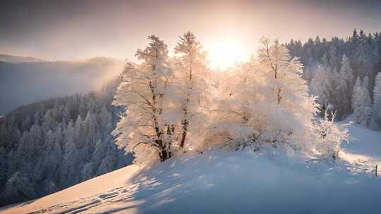 【合集】雪白寒露立冬冬至森林大雪小雪雪景