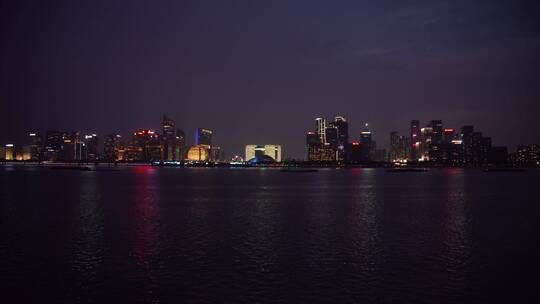 杭州钱江新城城市阳台夜景