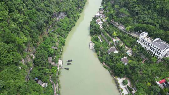 航拍湖北宜昌西陵峡风景