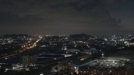 城市车流夜景延时