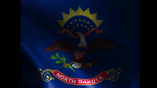 北达科他州挥舞旗帜。北达科他州挥舞旗帜动