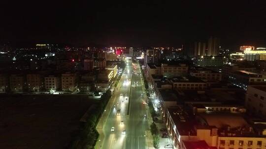汕头潮南峡山324国道夜景航拍