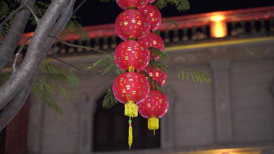 春节元宵节花灯夜晚街上灯笼