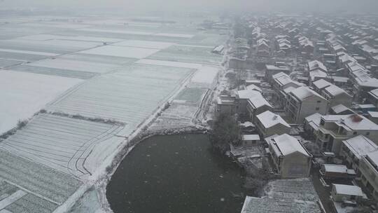 航拍湖北农村雪景丨4K丨原创实拍