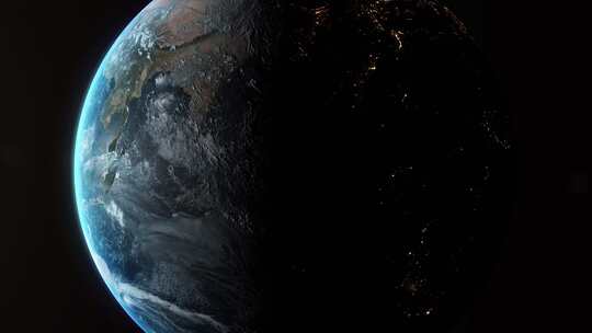夜晚的地球 从太空看地球视频素材模板下载