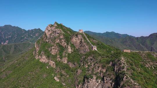 北京卧虎山长城夏季航拍风光