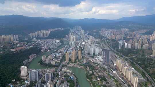 4K綦江高空城市重庆市綦江区大景城市航拍