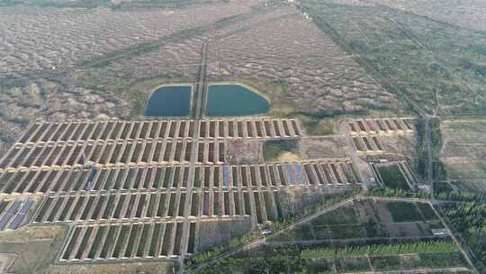 航拍宁夏灵武白笈滩温室大棚2