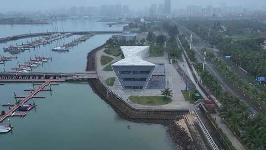 海南秀英区新海港码头航拍视频素材模板下载