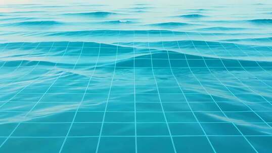 蓝色水面网格纹理画面