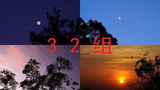 树林月亮【32组合集】晚霞风景森林天黑月亮高清在线视频素材下载