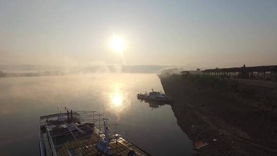 黑水兴安塔河 开库康航拍素材 清晨