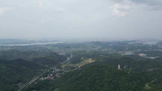 航拍湖北黄石东方山景区