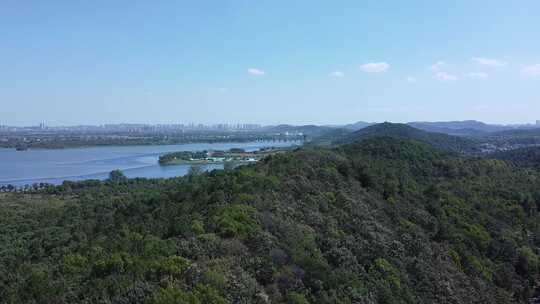 武汉洪山区吹笛景区航拍