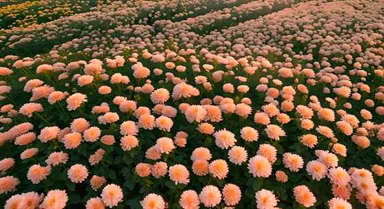 菊花特写秋菊花海花朵花丛向日葵鲜花盛开