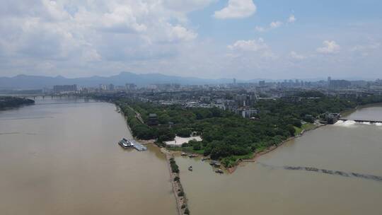 江西赣州城市全景航拍