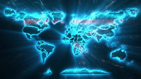 区块链全世界地图大数据科技互联网人工智能