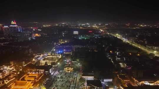 浙江金华古子城夜景航拍