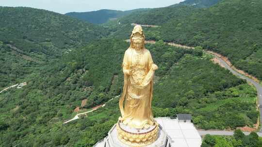 航拍苏州西山岛大如意圣境景区