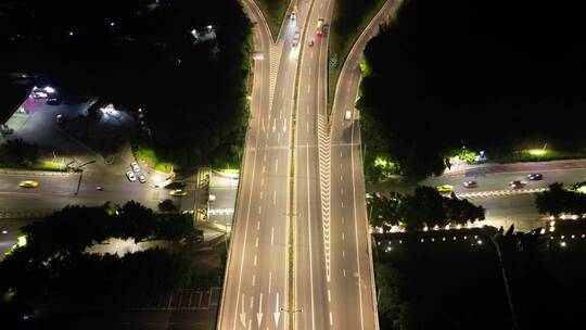 4K重庆北碚高速路夜景车流航拍延时