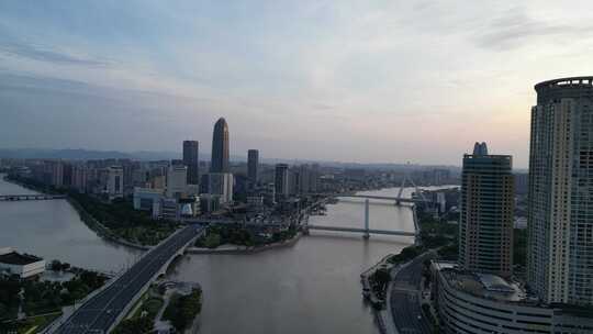 航拍浙江宁波城市风光宁波建设