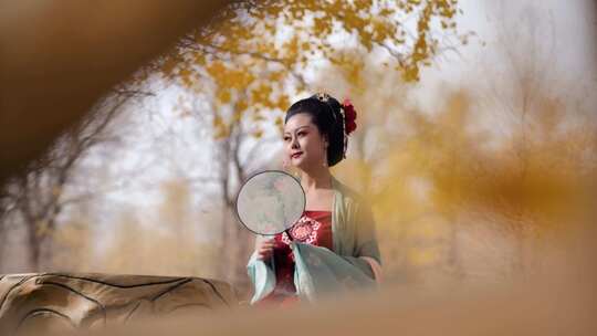 古装美女在湖边 唐装美女 古风