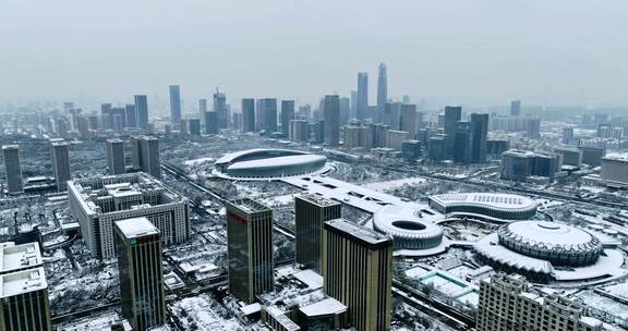 济南高新区雪景