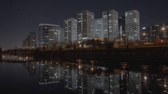 办公楼夜景 北京国贸