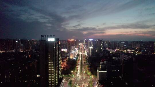 衡阳陆家新区夜景航拍