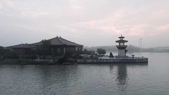 航拍上海浦江之首江南水乡风景